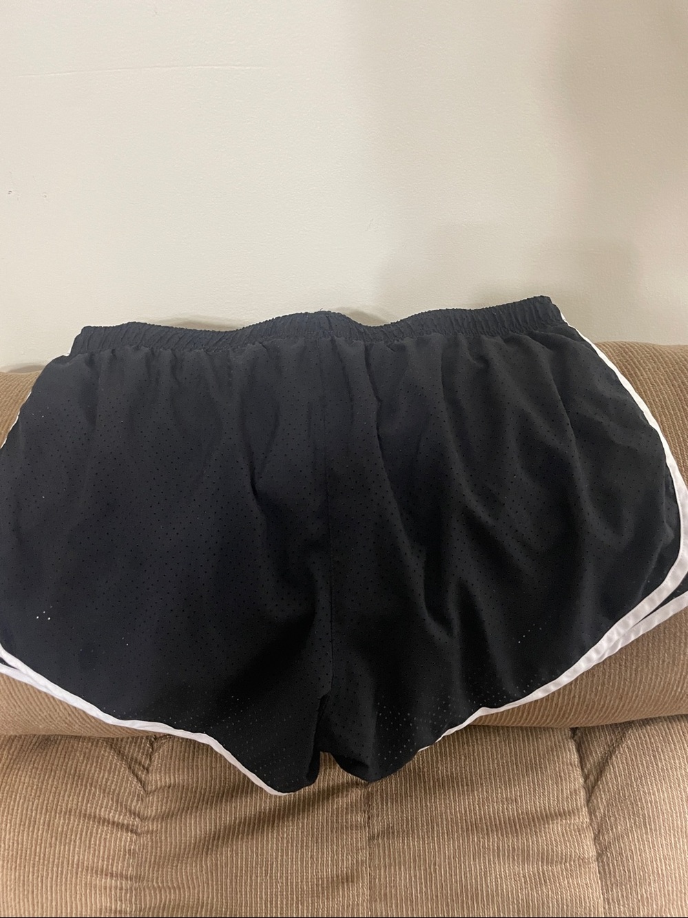 Calvin Klein Black Athletic Shorts with White Piping - Picture 4 of 4